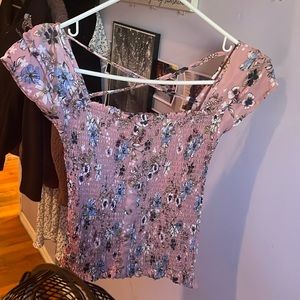 Cravefame pink short sleeve top - size small